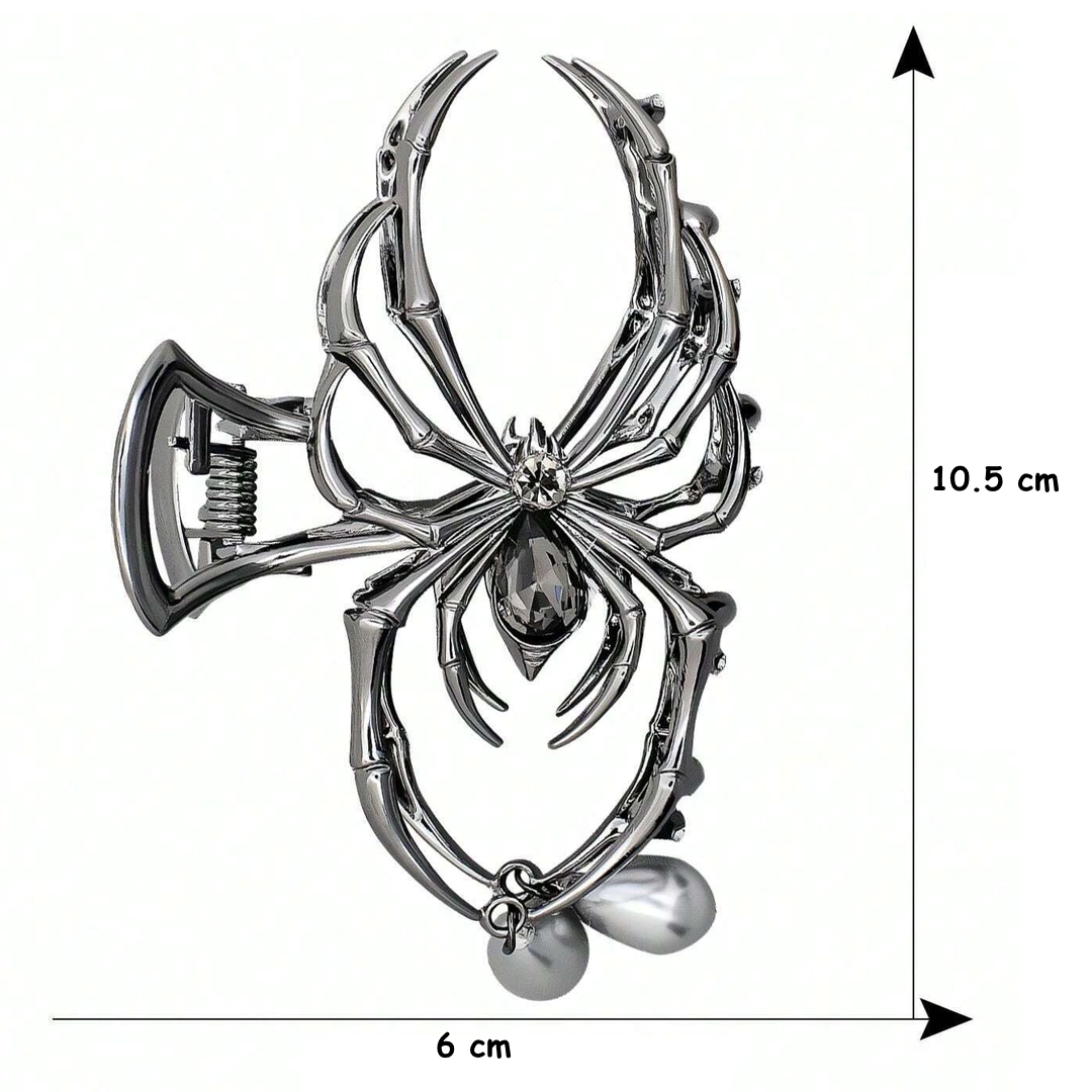 Pince à Cheveux Araignée en Acier Noir & Perles – Image 7