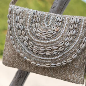 Grande pochette bandoulière en toile de jute