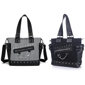 Sac à Main Gothique Punk Canvas & Cuir PU
