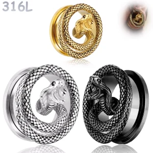 Tunnel Serpent Cobra en Acier 316L, Dévissable 8-25 mm