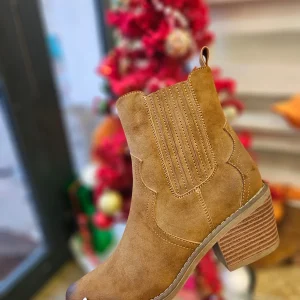 Boots santiags effet cuir vieilli