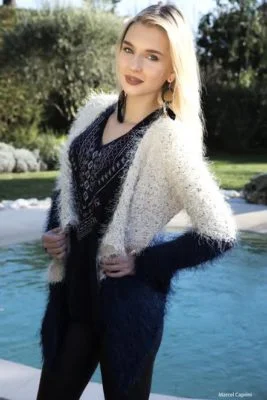 Veste courte bicolore asymétrique