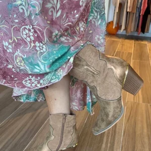 Bottines basses camel irisé