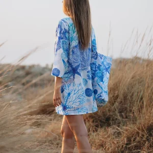 Robe tunique de plage cauris en coton