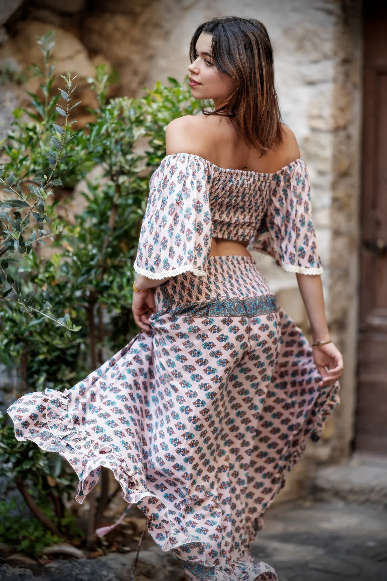 Ensemble jupe « Esmeralda » en soie imprimée – Image 4