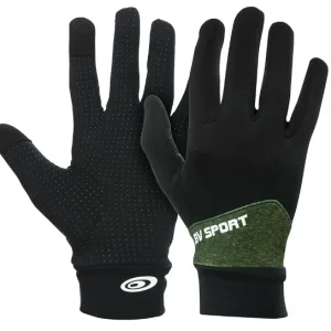 Gants running noirs et kaki