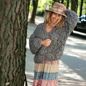 Gilet grosse maille fait main