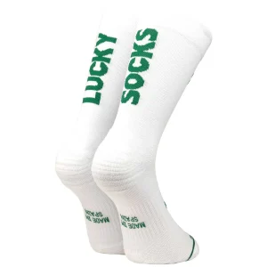 Chaussettes de course a pied Lucky Socks blanc