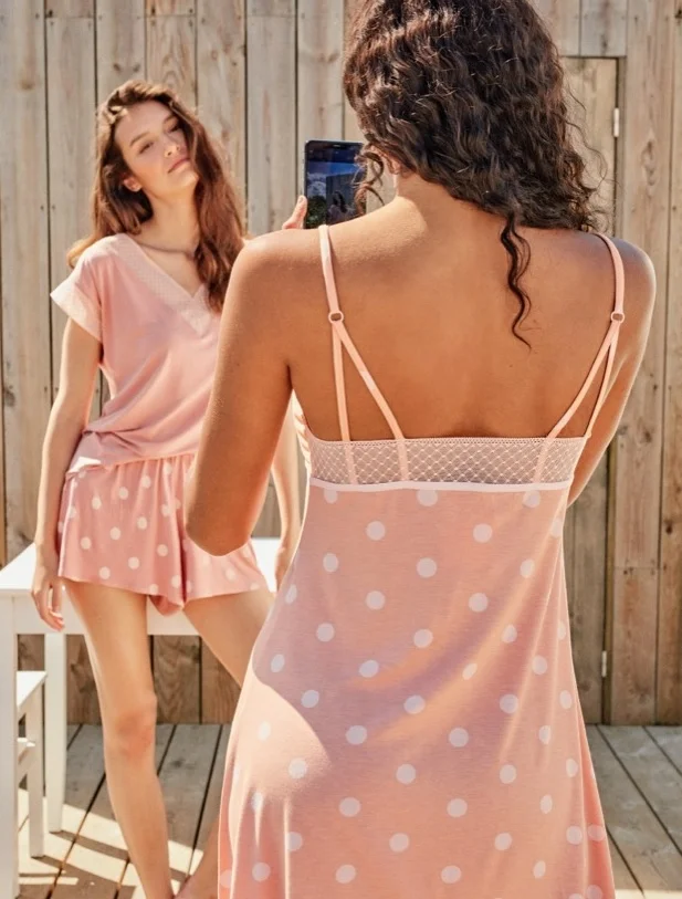 Nuisette en coton modal motif pois – Image 3