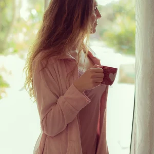 Peignoir rose tendre avec zip