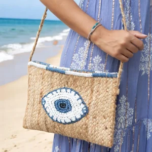 Grande pochette jute karma bandoulière