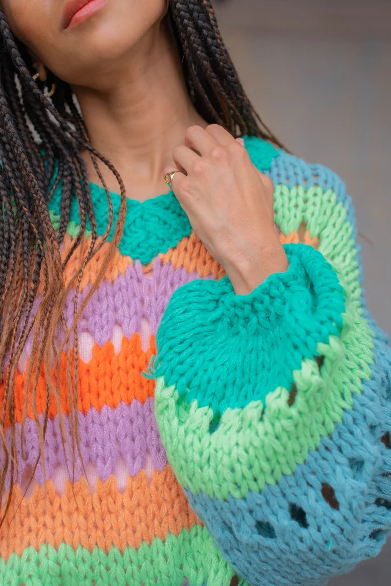 Pull douceur bohème manches boules – Image 4