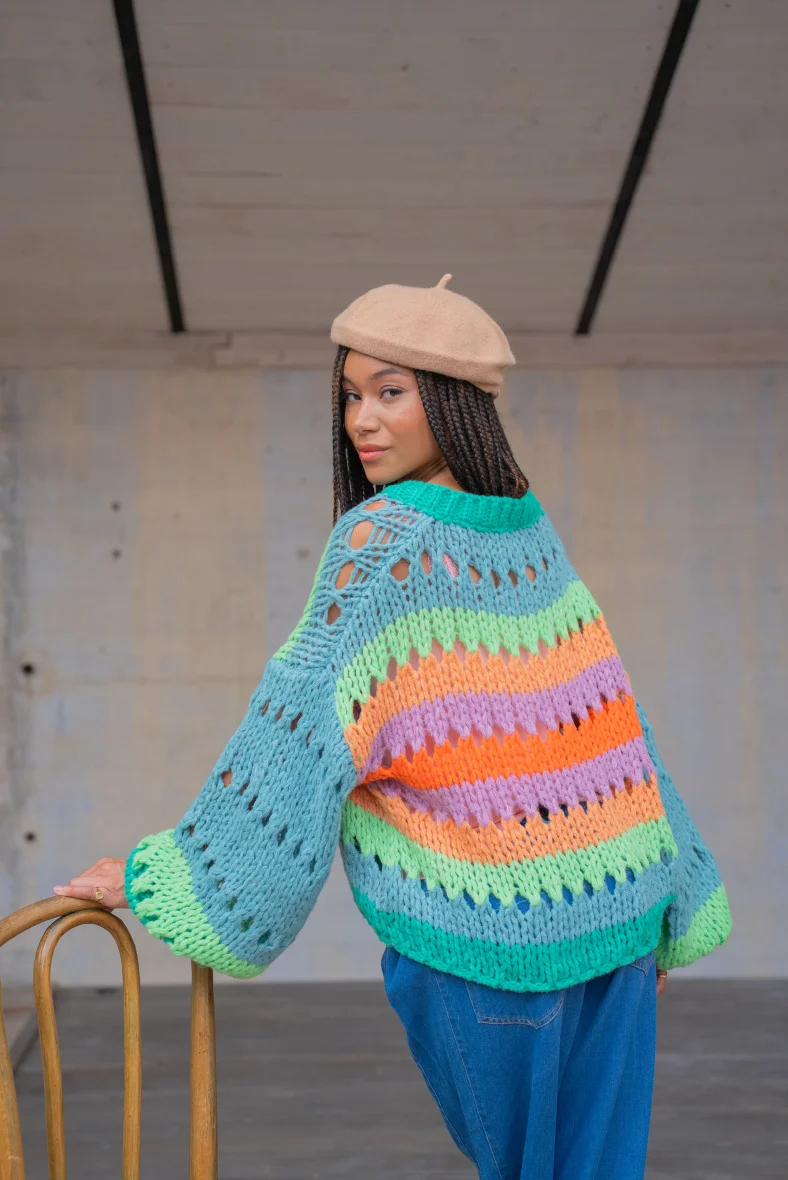 Pull douceur bohème manches boules – Image 5