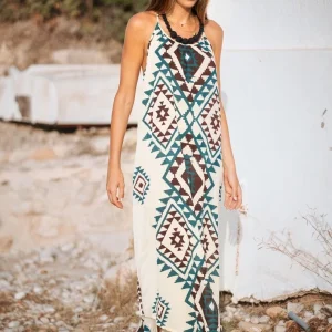 Robe d&rsquo;été dos nageur au motif géométrique