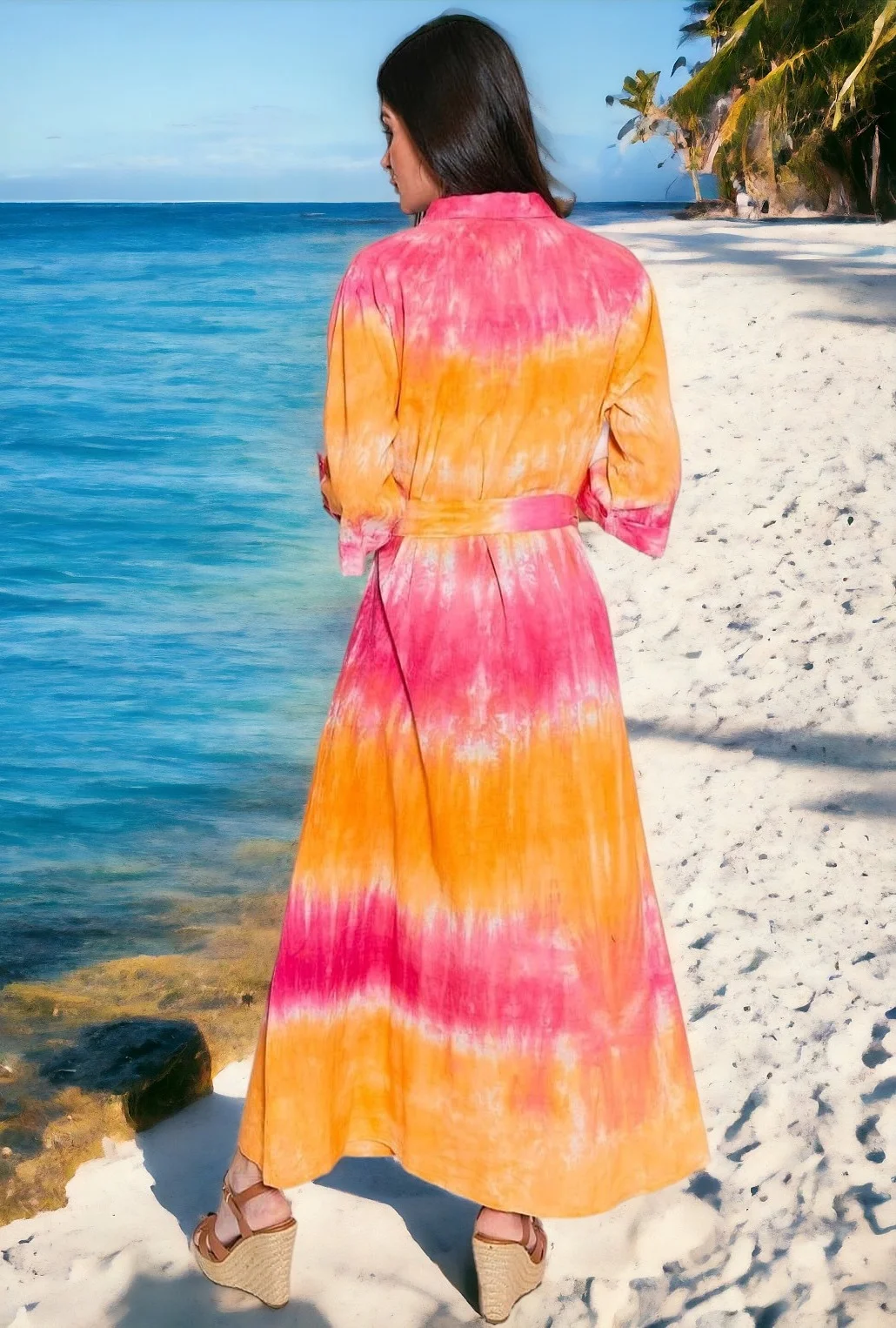 Robe chemise longue tie and dye – Image 3