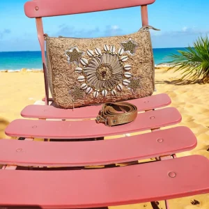 Sac à main jute et cauris