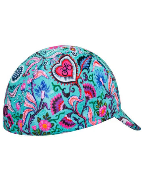Casquette de vélo Secret Garden Aqua – Image 4