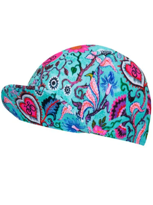 Casquette de vélo Secret Garden Aqua – Image 3