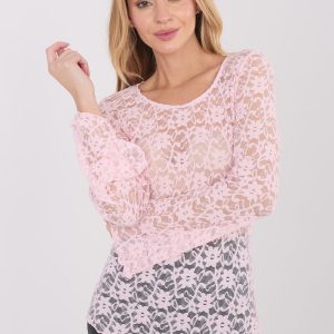 Blouse en dentelle rosé
