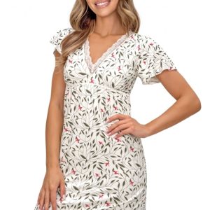 Chemise de nuit beige