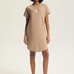 Chemise de nuit beige