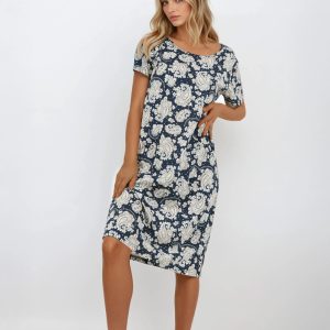 Chemise de nuit bleue marine