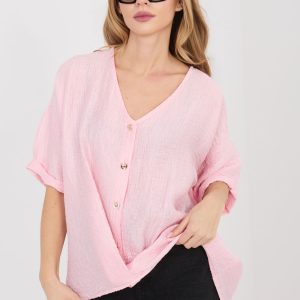 Chemise manche courte rosé