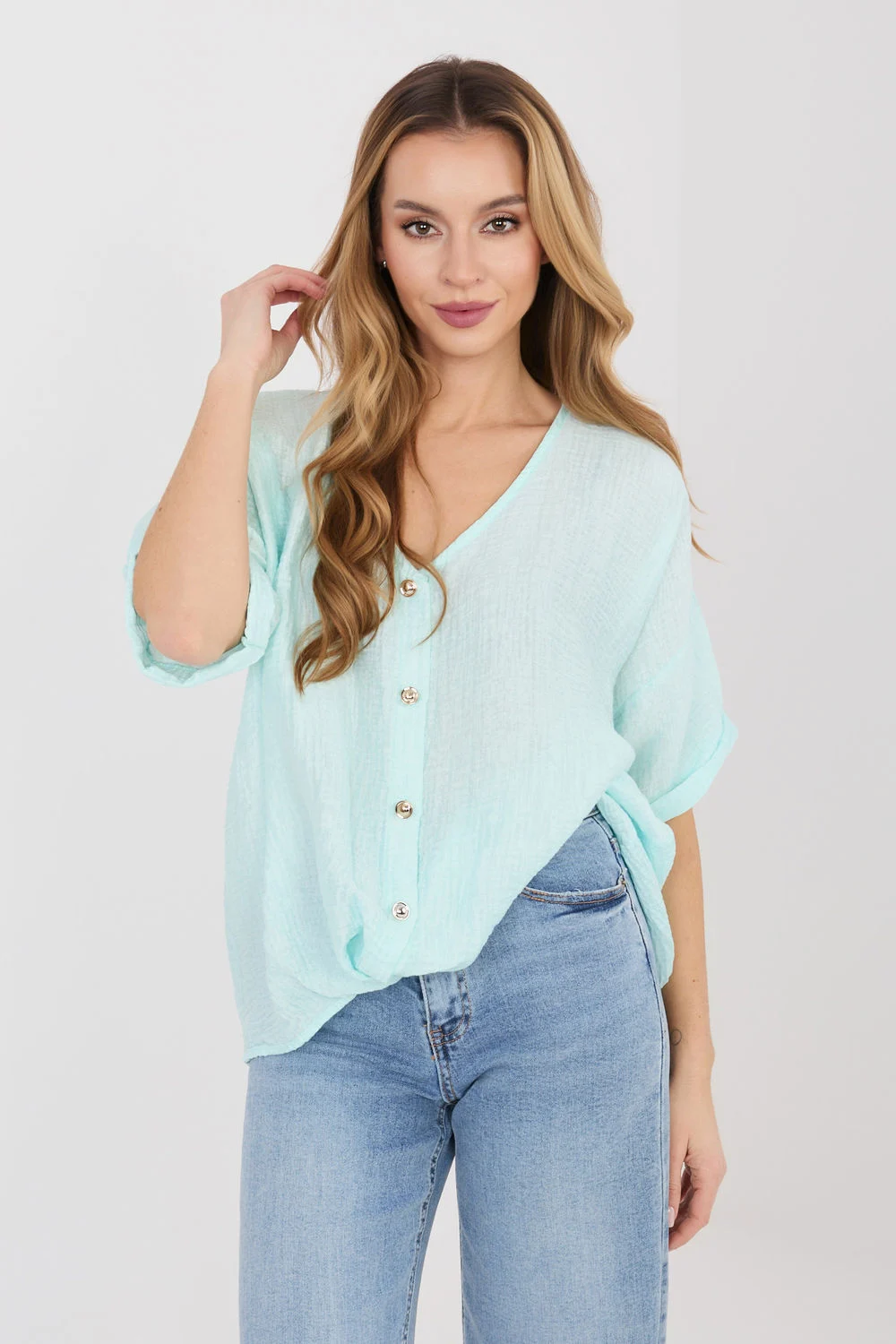 Chemise manche courte vert – Image 2