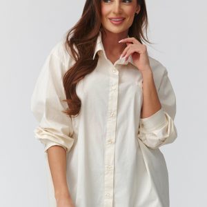 Chemise manche longue beige