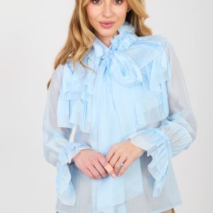 Chemise manche longue bleue