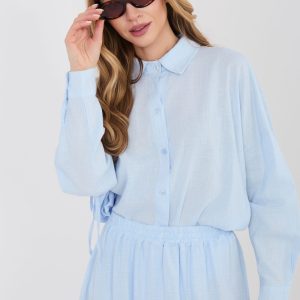 Chemise manche longue bleue