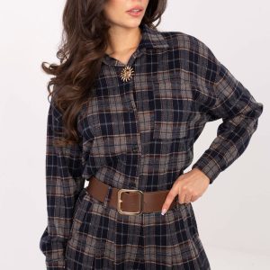 Chemise manche longue bleue marine