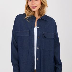 Chemise manche longue bleue marine