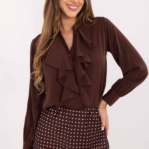 Chemise manche longue brune
