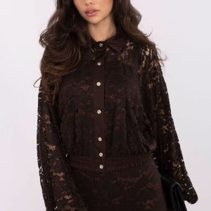 Chemise manche longue brune