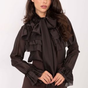 Chemise manche longue brune