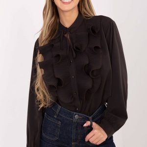 Chemise manche longue brune