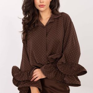 Chemise manche longue brune
