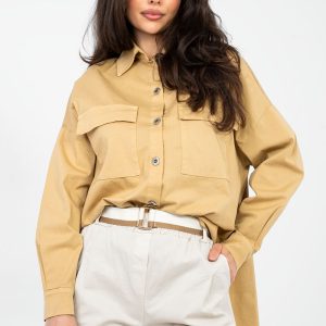 Chemise manche longue brune