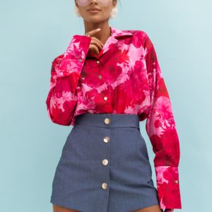 Chemise manche longue rosé