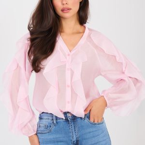 Chemise manche longue rosé