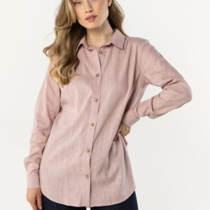 Chemise manche longue rosé
