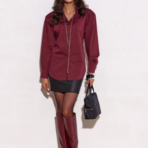 Chemise manche longue rouge