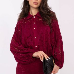 Chemise manche longue rouge