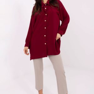 Chemise manche longue rouge