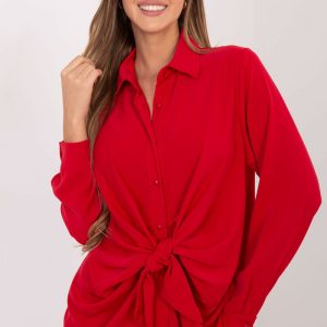 Chemise manche longue rouge