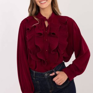 Chemise manche longue rouge