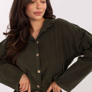 Chemise manche longue verte