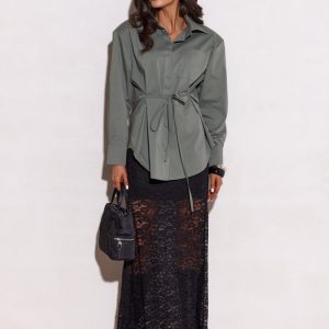 Chemise manche longue verte