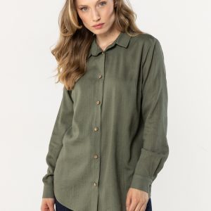 Chemise manche longue verte